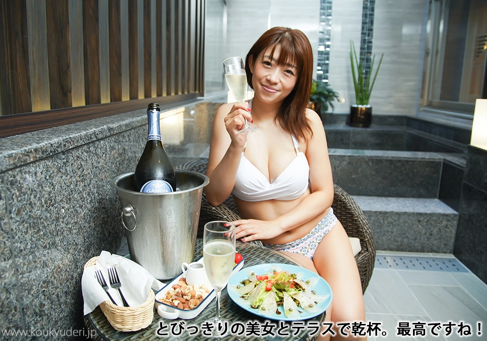とびっきりの美女とテラスで乾杯。最高ですね！