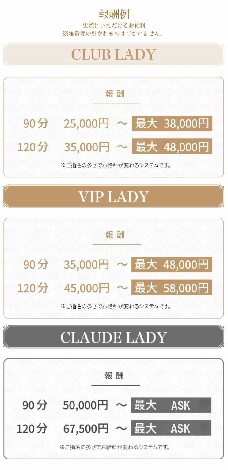 マダム麗奈の報酬は圧倒的に違います。